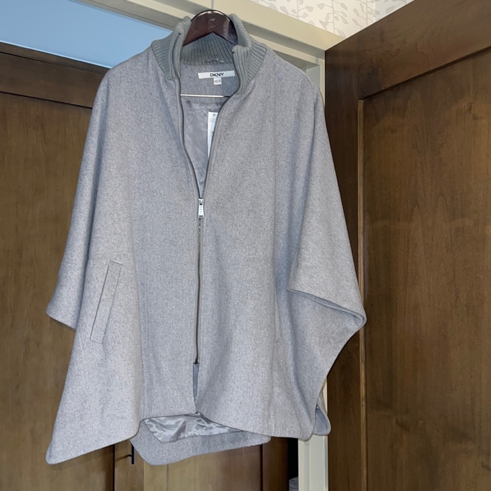 NWT DKNY Cape Wool Coat